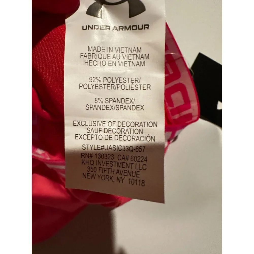 NWT Girl's Youth Under Armour UA Pink Full Length FITTED Leggings 4T MSRP $28